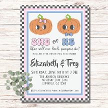 Halloween Cute Groovy Pumpkin Gender Reveal
