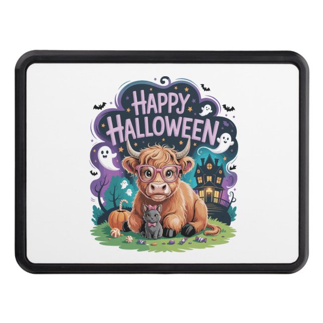 Halloween Cute Highland Cow (2) Dragkroksskydd (Framsidan)