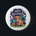 Halloween Cute Highland Cow (2) Knapp<br><div class="desc">Halloween Cute Highland Cow (2)</div>