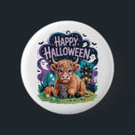 Halloween Cute Highland Cow (2) Knapp<br><div class="desc">Halloween Cute Highland Cow (2)</div>