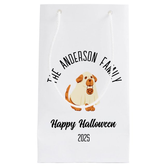 Halloween Cute Hund Ghost Costume Personlig Namn (Framsidan)