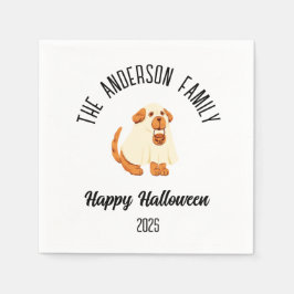 Halloween Cute Hund Ghost Costume Personlig Namn Pappersservett