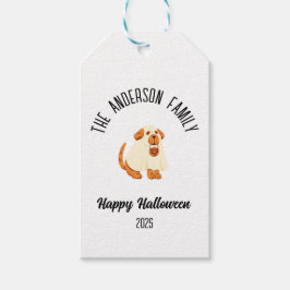 Halloween Cute Hund Ghost Costume Personlig Namn Presentetikett