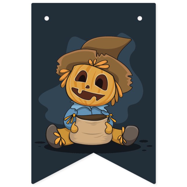 Halloween Cute Jack O'Lantern Vimplar (Första flaggan)