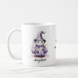 Halloween Cute Lila Ghost Witch Personalize Kaffemugg
