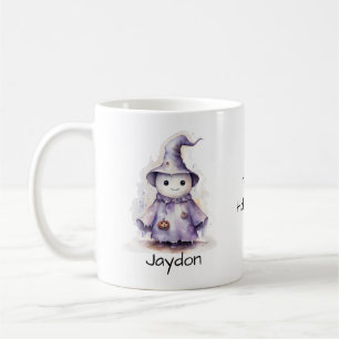 Halloween Cute Lila Ghost Witch Personalize Kaffemugg