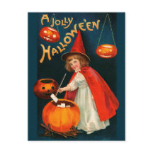 Halloween Cute lilla häxa CC0670 Clapsaddle