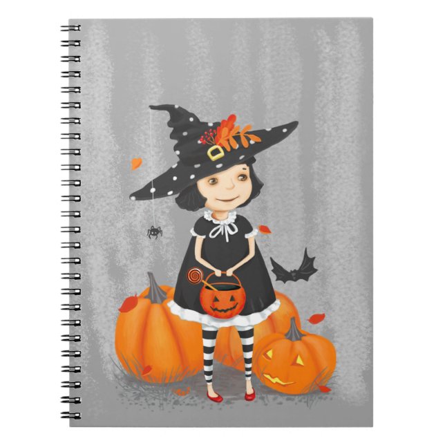 Halloween Cute Little Witch Anteckningsbok (Framsidan)