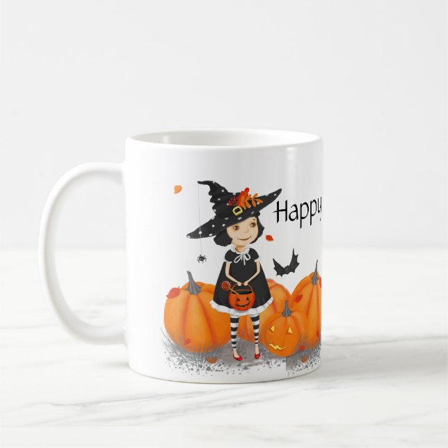 Halloween Cute Little Witch Kaffemugg (Vänster)
