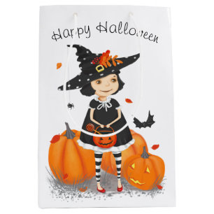 Halloween Cute Little Witch Medium Gift Bag