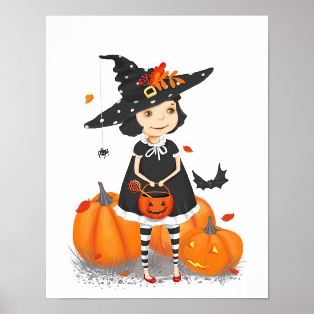Halloween Cute Little Witch Poster (Framsidan)