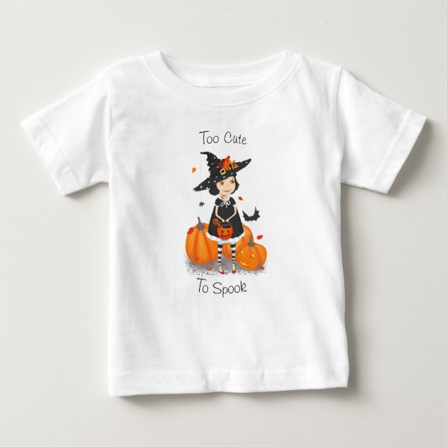 Halloween Cute Little Witch T Shirt (Framsida)