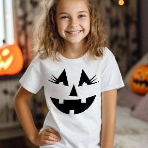 Halloween Cute Lycklig Jack-O-Lantern Girly Ansikt T Shirt