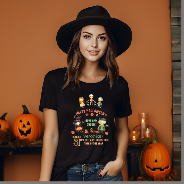 Halloween Cute Monsters Personlig T-Shirt (Halloween Cute Monsters Personalized T-Shirt)