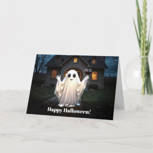 Halloween Cute och Funny från vårt hus till er Kort