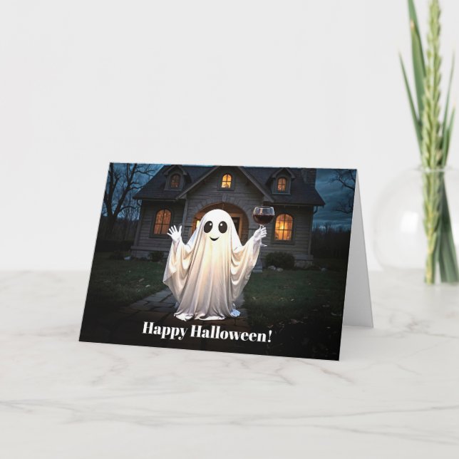 Halloween Cute och Funny från vårt hus till er Kort (Framsida)