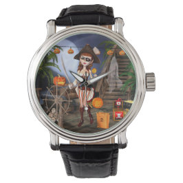 Halloween Cute Pirat Girl Wrist Watch Watch Armbandsur