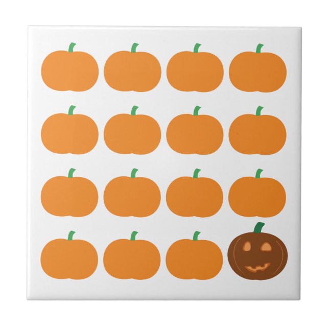 Halloween Cute Pumpkin Patch Kakelplatta (Framsidan)