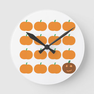 Halloween Cute Pumpkin Patch Rund Klocka