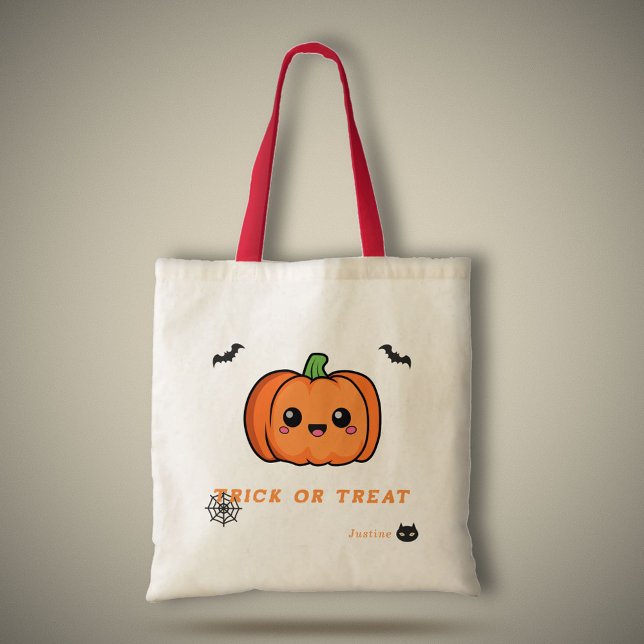 Halloween Cute Pumpkin Tote Bag Tygkasse (Halloween Cute Pumpkin Tote Bag)