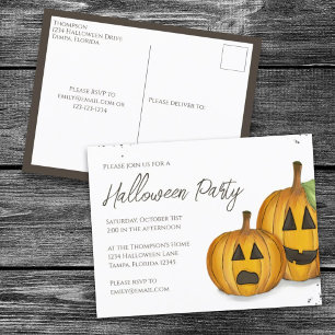 Halloween Cute Pumpkins Jack O'lanterns Budget Vykort