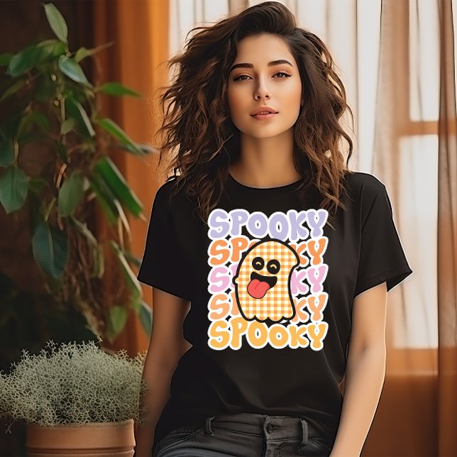 HALLOWEEN CUTE RETRO SPOOKY GHOST T SHIRT (Skapare uppladdad)