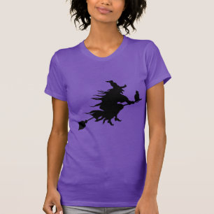Halloween Cute Scary Black Witch Lila T Shirt