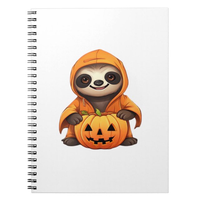 Halloween Cute Sloth Classic T-Shirt Anteckningsbok (Framsidan)