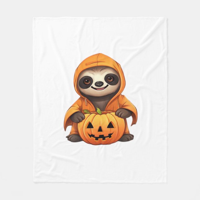 Halloween Cute Sloth Classic T-Shirt Fleecefilt (Framsidan)