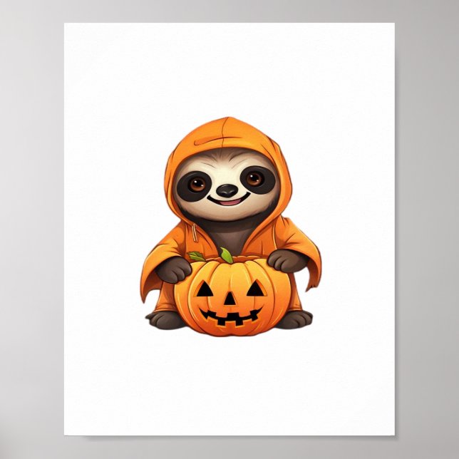 Halloween Cute Sloth Classic T-Shirt Poster (Framsidan)