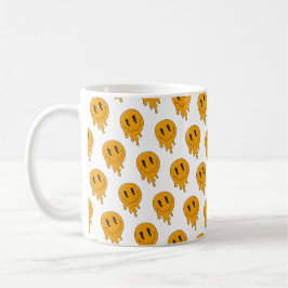 Halloween Cute Small orange spöken 👻 vit BG Kaffemugg