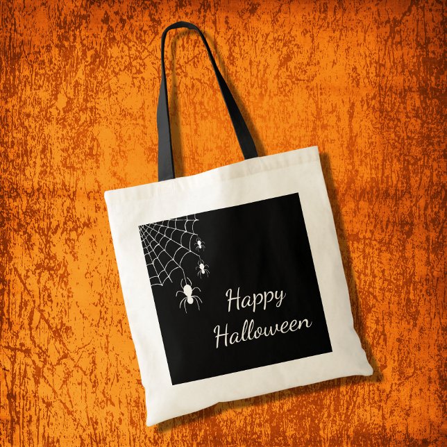 Halloween Cute Spiders Black White Webben Gothic Tygkasse (Skapare uppladdad)