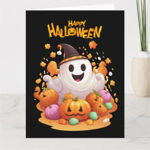 Halloween: Cute Spöken och Pumpkin Family Kort