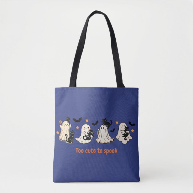 Halloween Cute Spooky Ghost Cat - Fall Gift Tygkasse (Framsida)