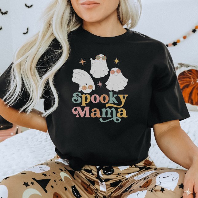 Halloween Cute Spooky Mamma Retro Font T Shirt (Skapare uppladdad)
