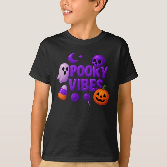 Halloween Cute Spooky Vibes Clothes Unisex T Shirt (Framsida)