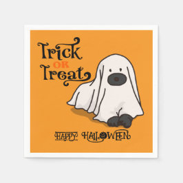 Halloween Cute Spooky Whimsical Ghost-Orange Pappersservett