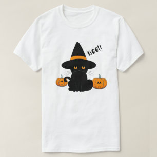 Halloween Cute Tecknad Friends, Black Baby Cat T Shirt