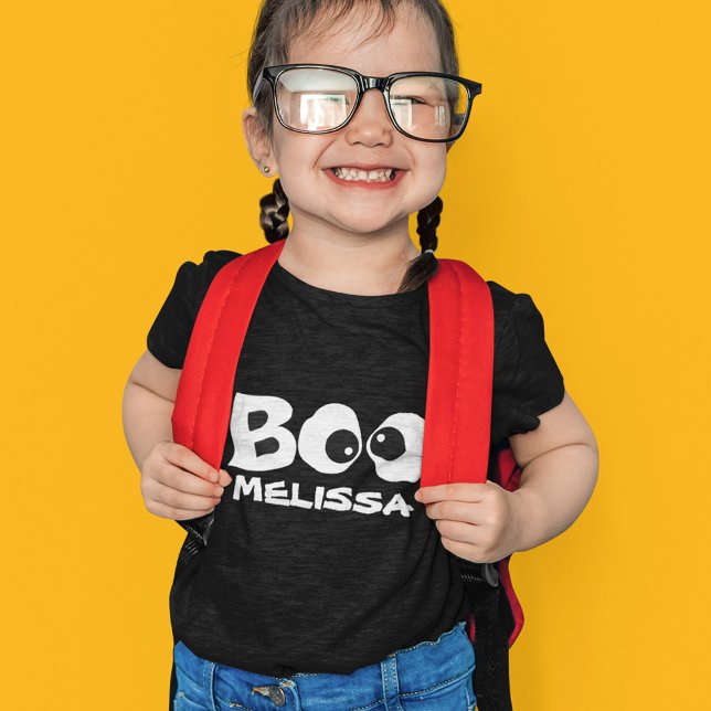 Halloween Cute Typography Boo-Personlig T Shirt (Cute Halloween Custom kids T Shirt. )