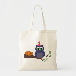 Halloween Cute Uggla och en Pumpkin Tygkasse