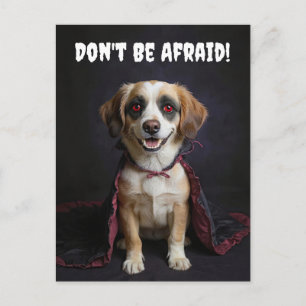 Halloween Cute Vampire Puppy Hund Funny Helg Vykort