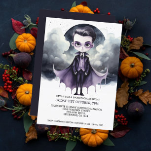 Halloween Cute Vampyre under fullt måne Inbjudningar