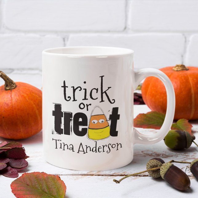 Halloween Cute Whimsical Candy corn Funny Kaffemugg (Halloween cute trick or treat candy corn mug)
