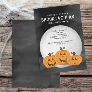 Halloween Cute Whimsical Pumpkin Jack O' Lanternor Inbjudningar