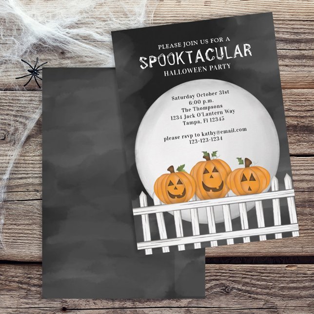 Halloween Cute Whimsical Pumpkin Jack O'Lanterns Inbjudningar (Skapare uppladdad)