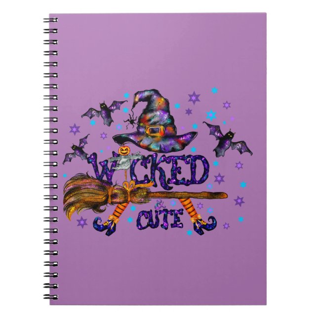 Halloween Cute Wicked Witch Anteckningsbok (Framsidan)