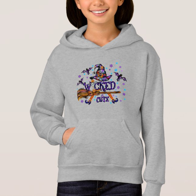 Halloween Cute Wicked Witch T Shirt (Framsida)