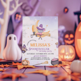 Halloween Cute Witch Födelsedagsfest Spooktacular Inbjudningar