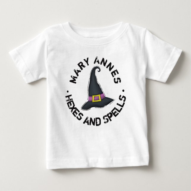 Halloween Cute Witch Hat Whimsical Kids T Shirt (Framsida)