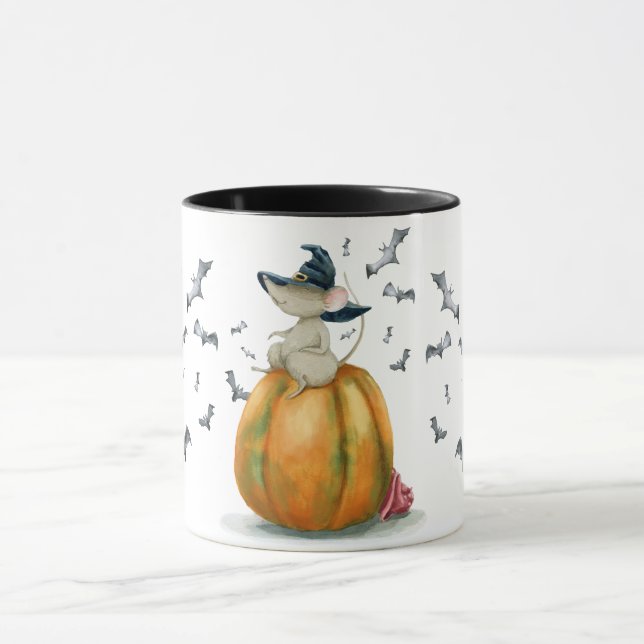 Halloween Cute Witch Mouse Mugg (Center)